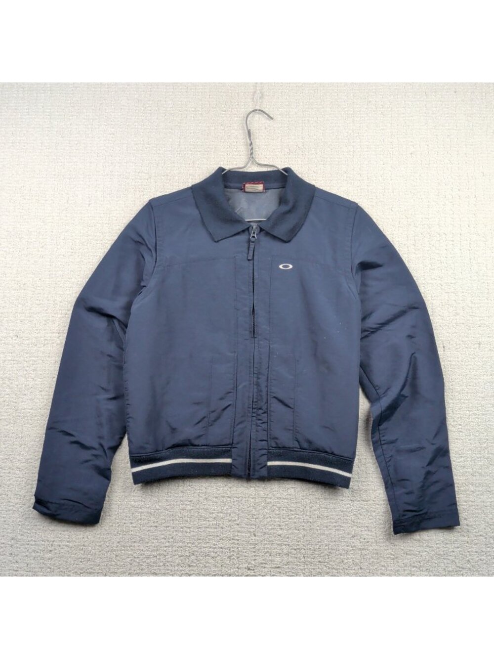 Y2K Oakley Red Tag Full Zip Jacket Navy Blue Wom Sz S Gorpcore Techwear Zip Off